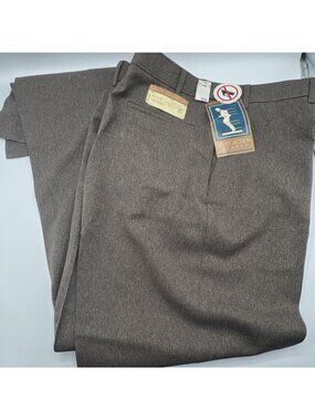 Vintage Levi's Action Slacks Men's Brown Flat Front Dress Pants 40x36 USA NWT